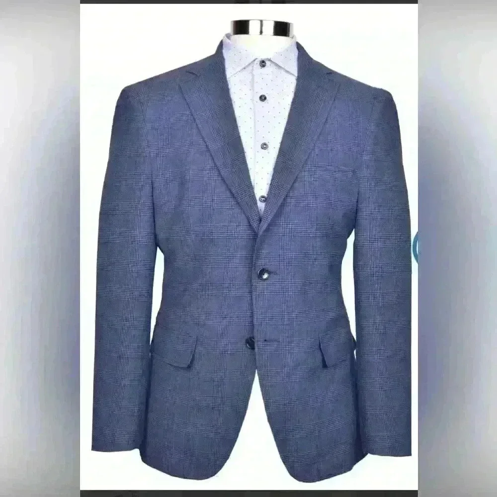 Haspel Traveler Seersucker Navy Wool Glenplaid Sports Coat